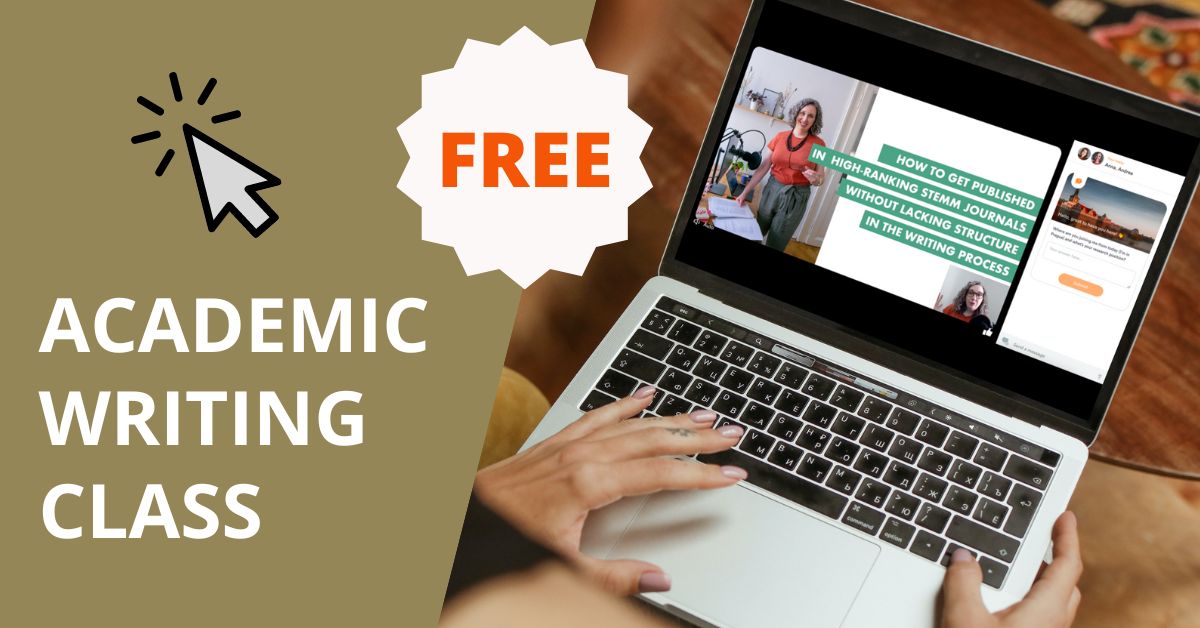 Promotional image for the free academic writing class training