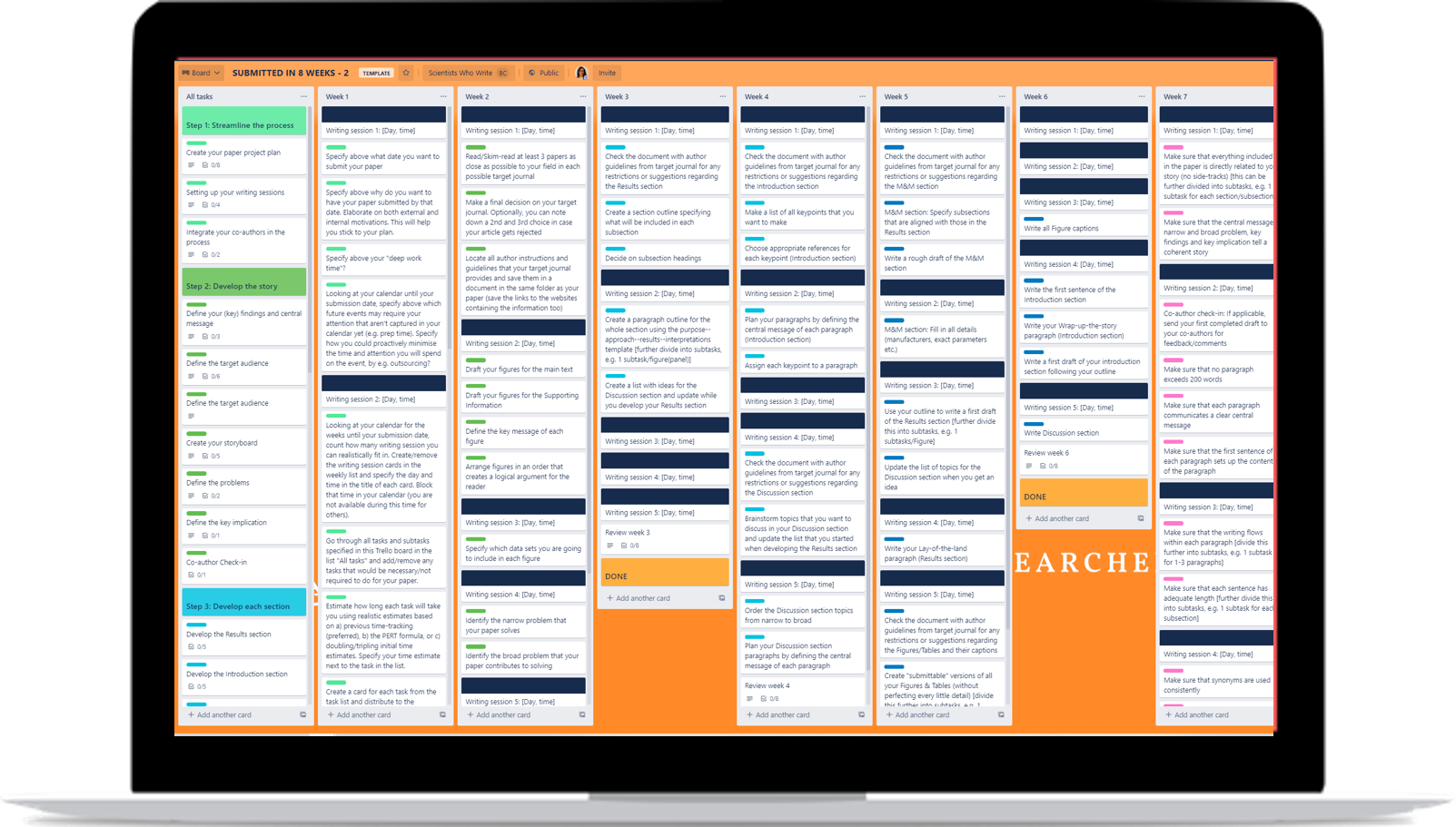 Screenshot of our co-writing room space 