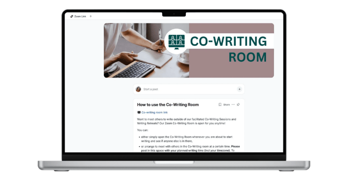 Screenshot of our co-writing room space