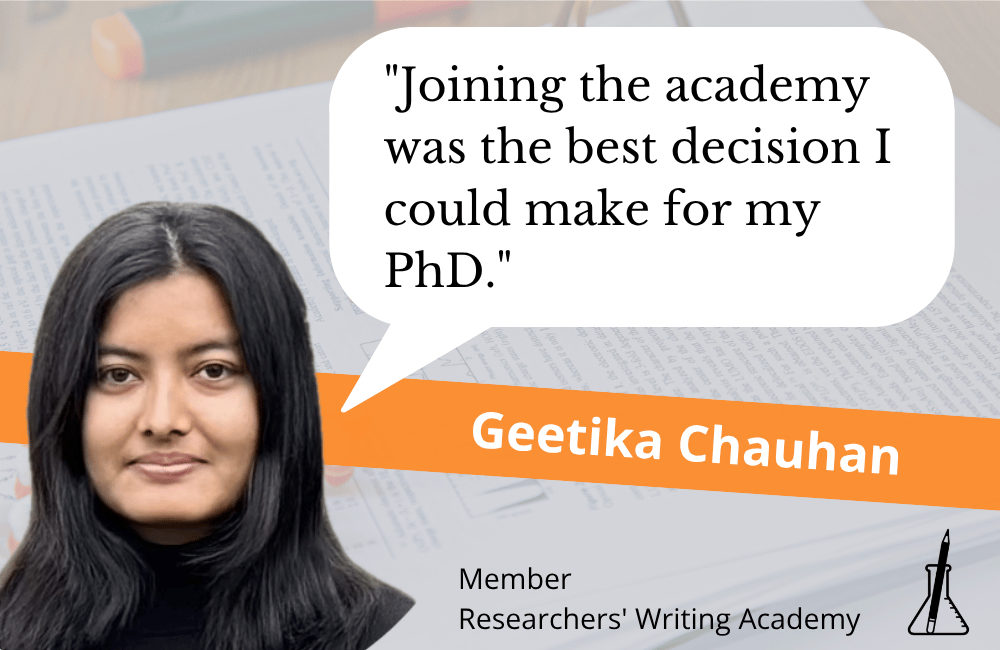 Face of scientific writing course member Maria Olczak saying 'My paper attracted media attention' in a bubble.
